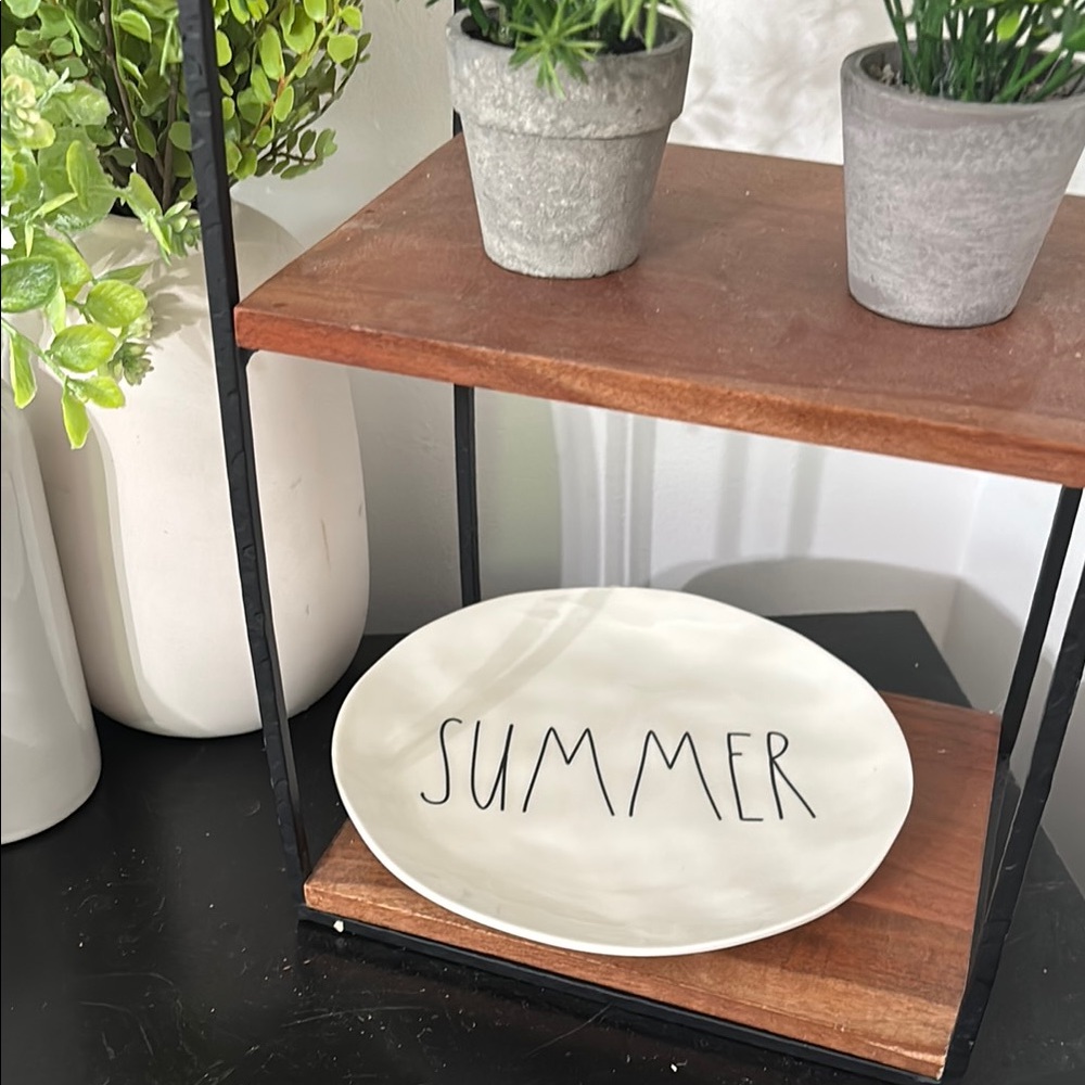 NWT Rae Dunn Cream 'Summer' Melamine Plate